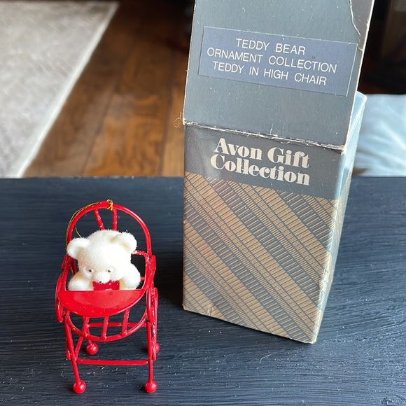 Avon Holiday Vintage Avon Teddy Bear Ornament Collection Teddy In